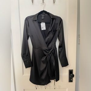 Forever 21 silky wrap shirt dress